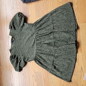 ASOS Design Tall women's dress olive green and black animal print. US size 8.